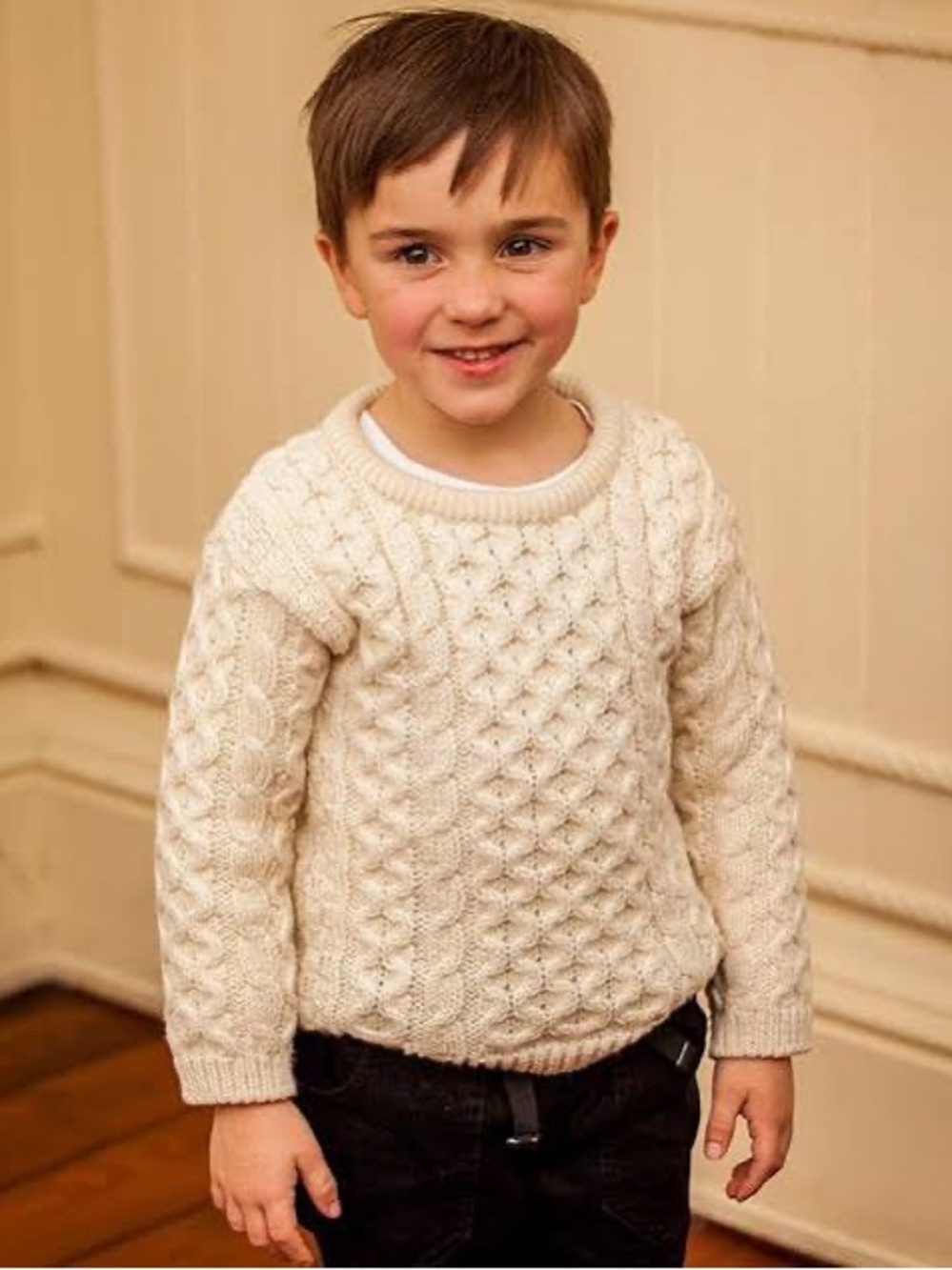 Inis Craft 100% Wool Toddler Fisherman Crewneck Sweater Size 1-2